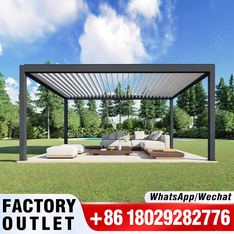 

Aluminium Waterproof Outdoor Garden Opening Pergola Louver Roof