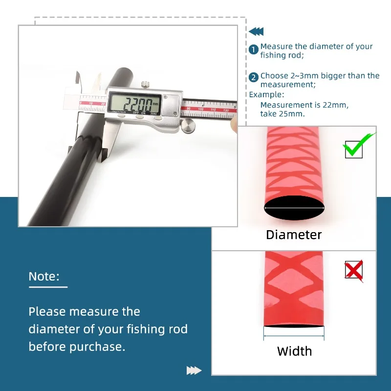 Non-slip Heat Shrink Tube Dia 15 18 20 22 25 28 30 35 40 45 50mm Fishing Rod Handle Insulated Waterproof Racket Handle Grip