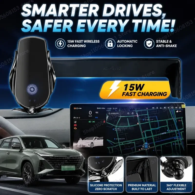 Suporte Magnético para Celular para Carro Changan UNI Z, Montagem para Tela de Navegação, Carregamento Sem Fio, Clipe para Ventilação do Painel, Ajust