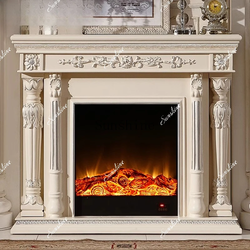 European solid wood simple mantel flame decorative cabinet 1.3/1 meters TF
