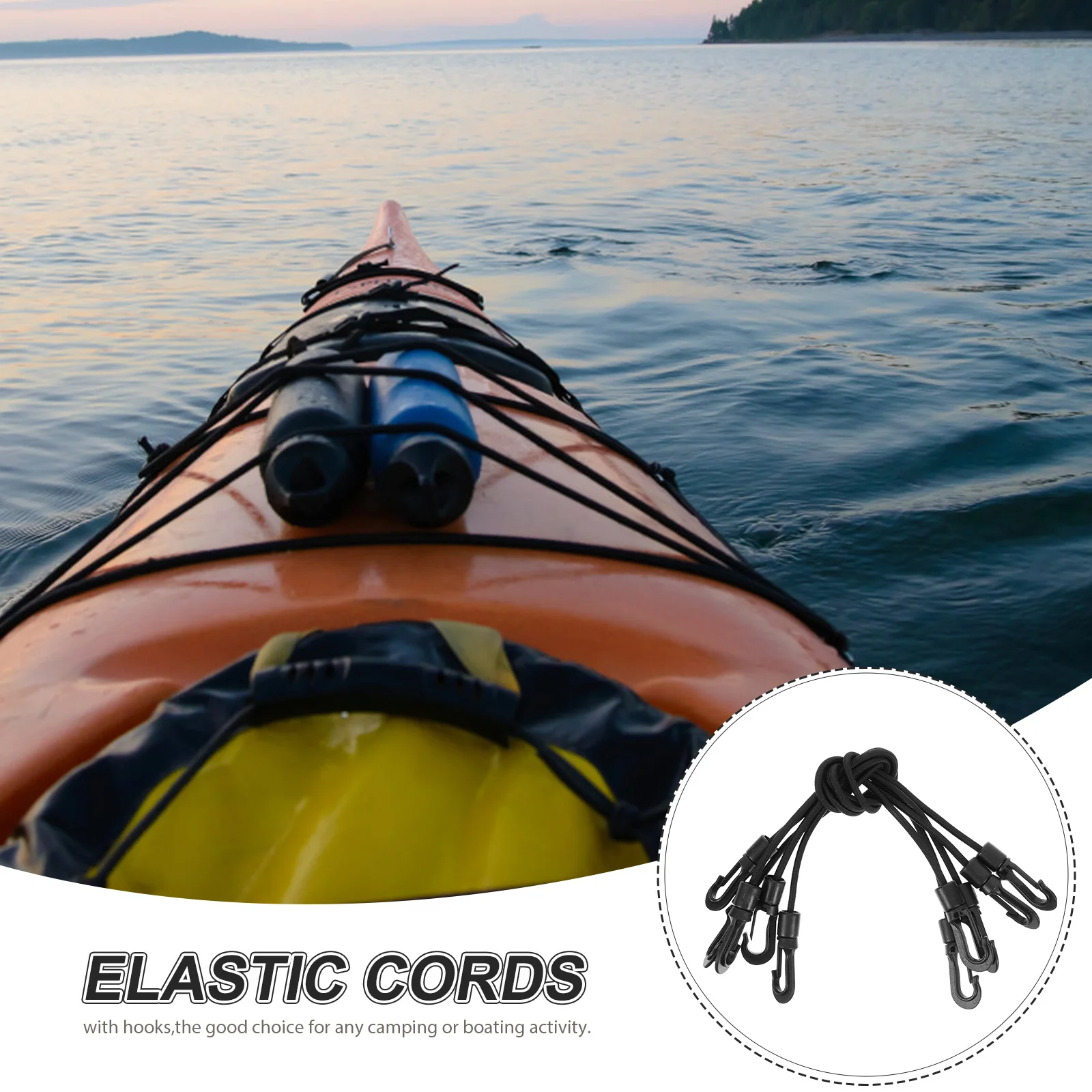 

5 Pcs Kayak Elastic String Multi-use Buckle Strap See Outdoor Straps Vehicle Tie down Small Hook Rope