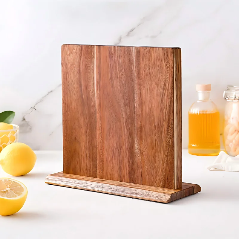 Acacia Wood Home Kitchen Magnetic Knife Block Holder Rack Magnetic Stands with Strong Enhanced Magnets