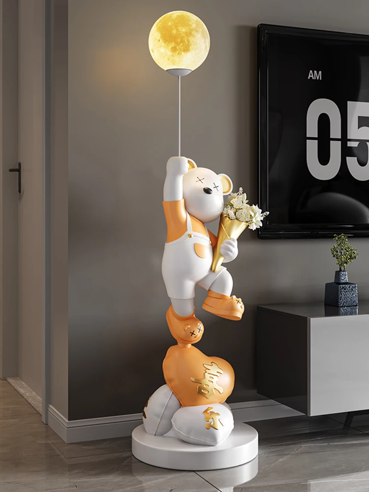 Lovely Bear Sculpture Home Decor,Luxury Living Room,TV Cabinet,Sofa Side Lights,Statue Floor Decorations,Customized,148cm