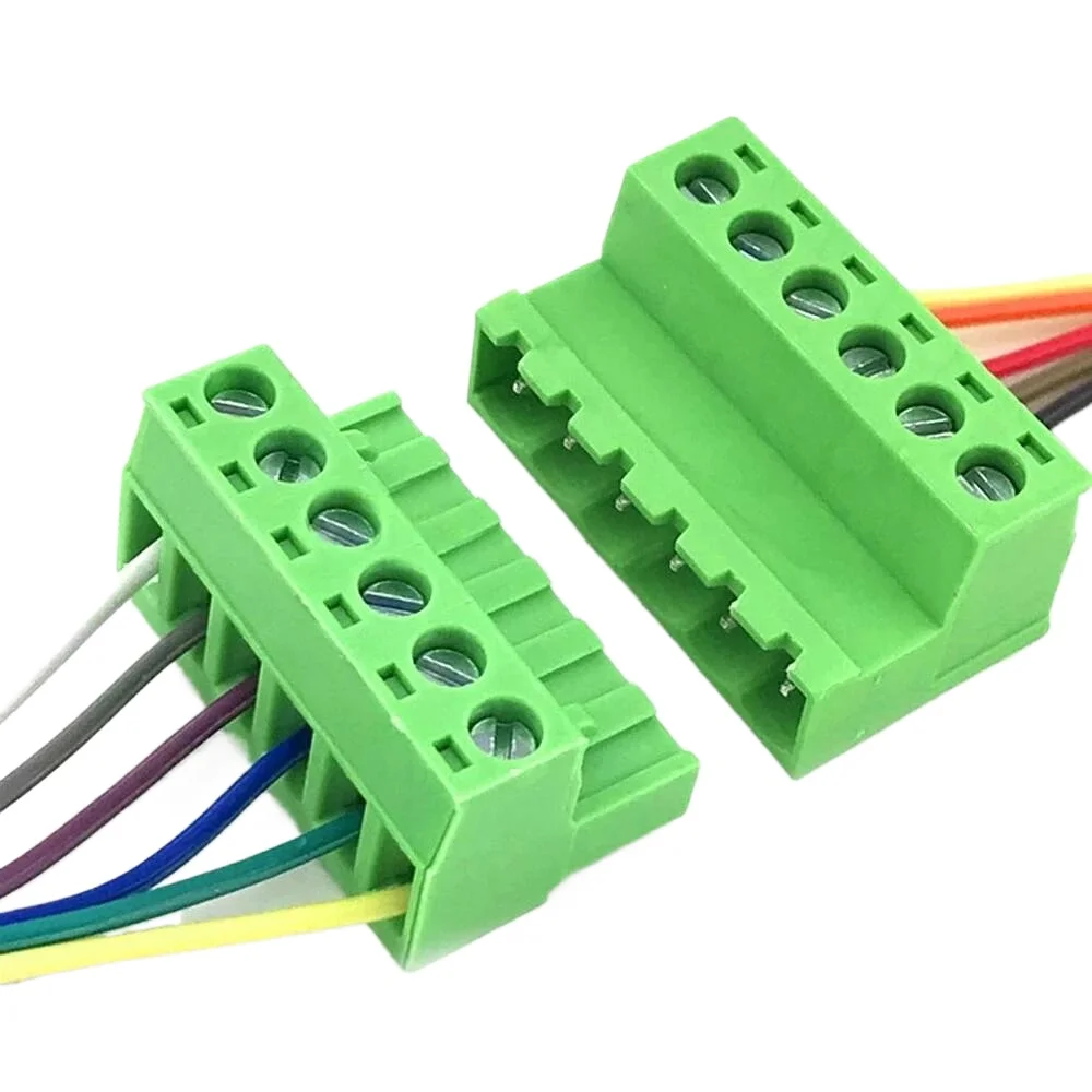 5.08mm KF2EDGKR Butting Pluggable Terminal Block 2-8 Pin Screw Type Connector Plug Socket Set