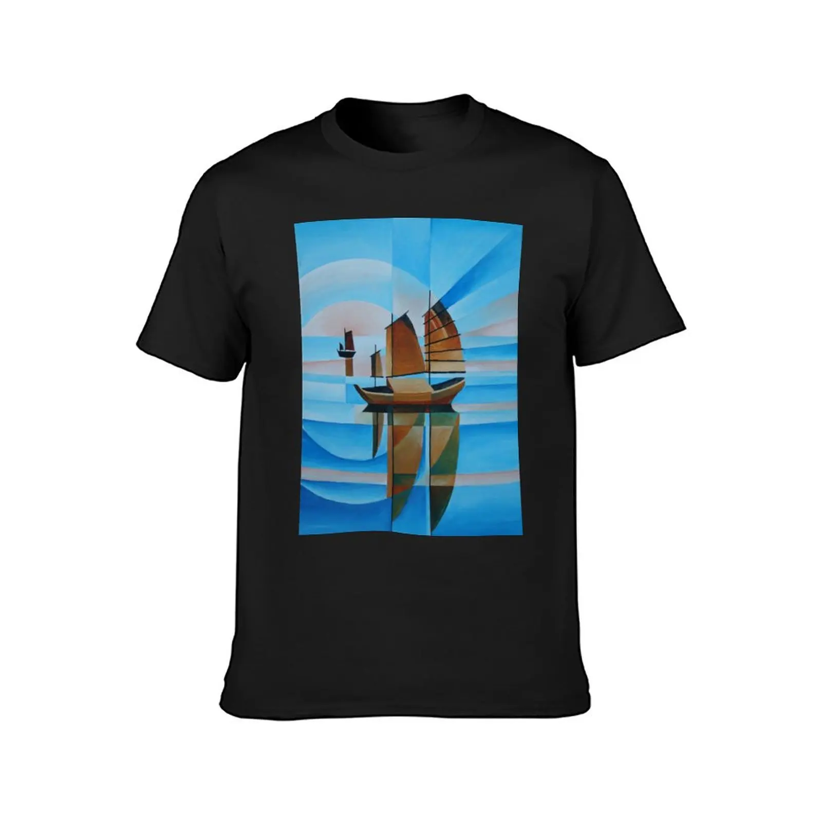 Soft Skies, Cerulean Seas and Cubist Junks T-Shirt Aesthetic clothing animal prinfor boys funnys t shirt for men