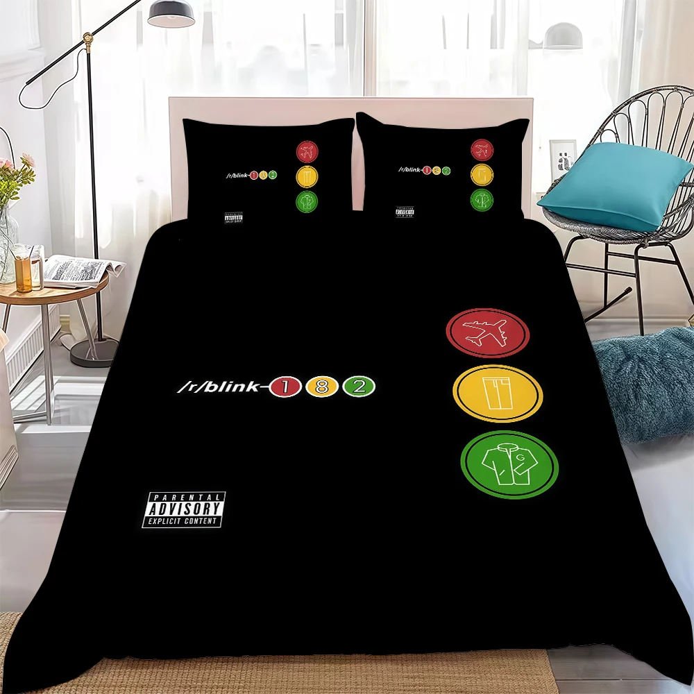 Band B-Blink 182 Pop Duvet Cover Set Home Style Bedding Soft Laundry Cotton Bed 3 Piece Set Student Dormitory Gift