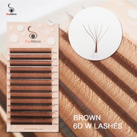 Supmacio Dark Brown 6D W Lashes Mixed 0.07MM Cilios Marrom 6DW Eyelash Extension Volume Fan Lash Extensions