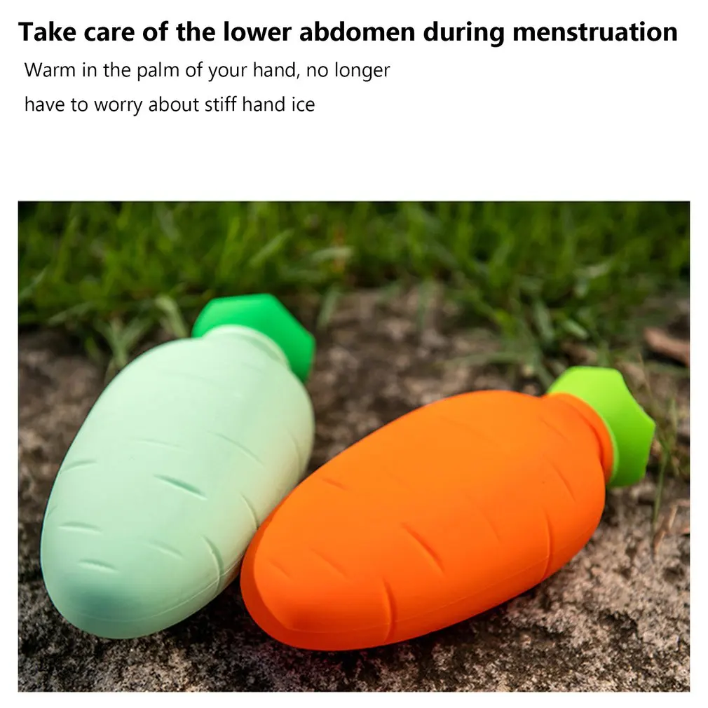 Camping bottle Hot Water Bottle Carrot Mini Hot Water Bottle Portable Water Filled Heating Pad Injection Cute Hot Water Bottle