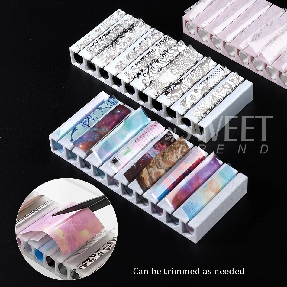 Nail Transfer Foils Storage Box for Foil Sticker Starry Sky Paper Storage Portable Display Stand for Salon Manicure Decor Tools