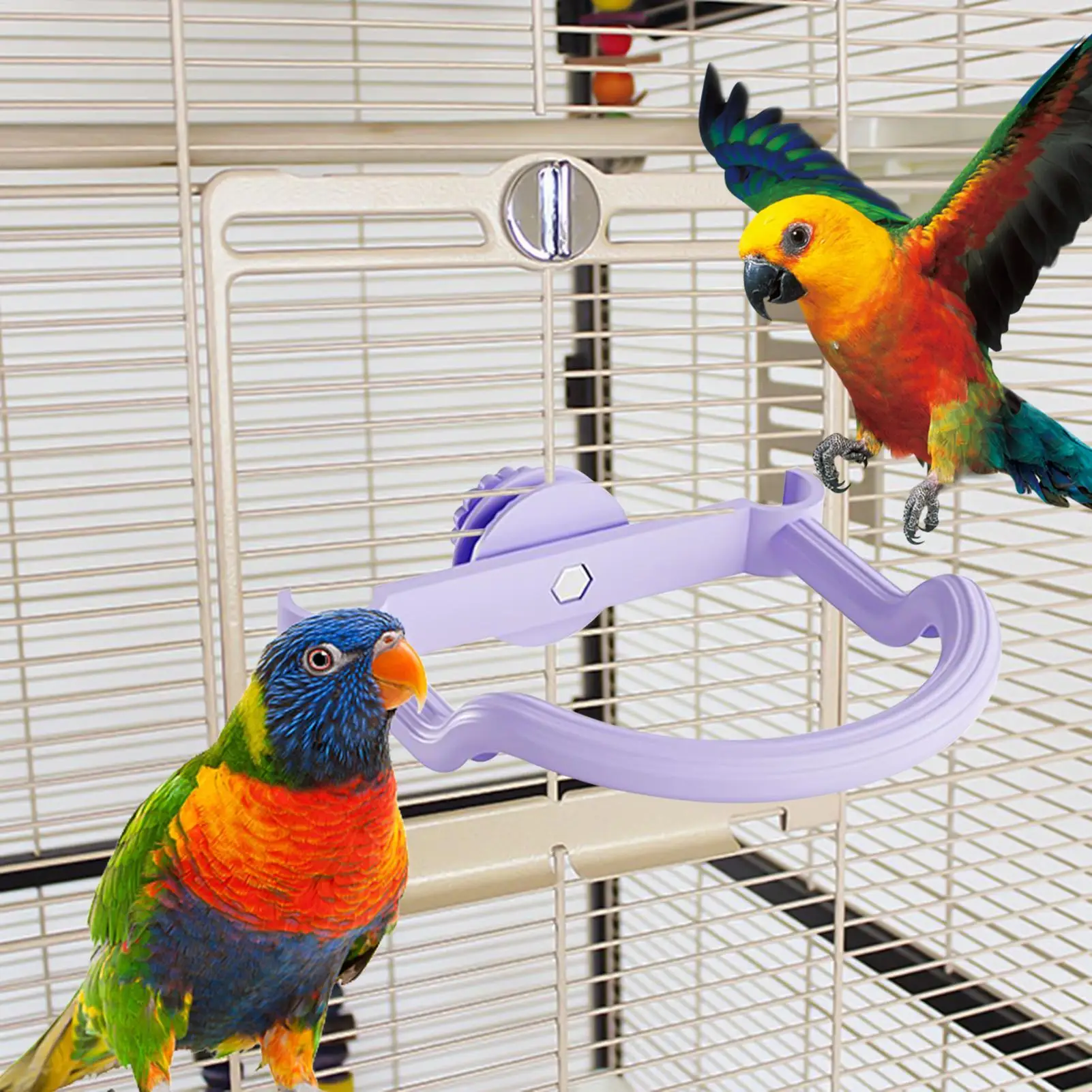 Metall Vogel Barsch Stehen Wasserdicht Kauen Klettern Spielzeug Für Nymphensittich Conure Sittich Haustier Pfote Schleifen Übung Plat & form