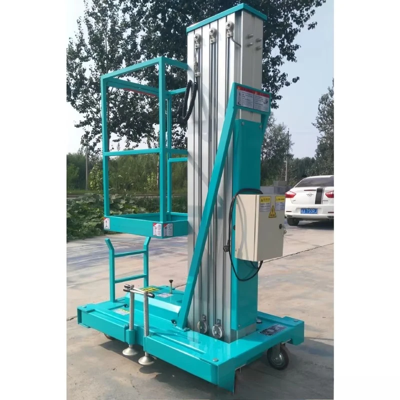 

Aluminum Alloy Single Mast Lifting Platform 8m Vertical One Person Electric Mobile Lift for Aerial Work