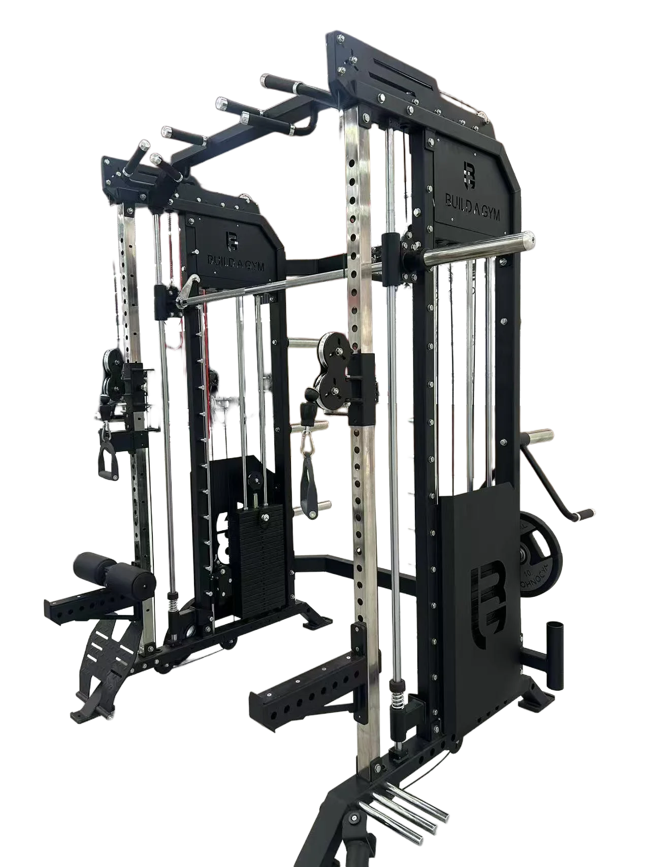 Power Rack mit einzelner oberer Spurstange, Rückenzug, niedrige Reihe, in 1, verbessertes Smith-Rack für das Fitnessstudio
