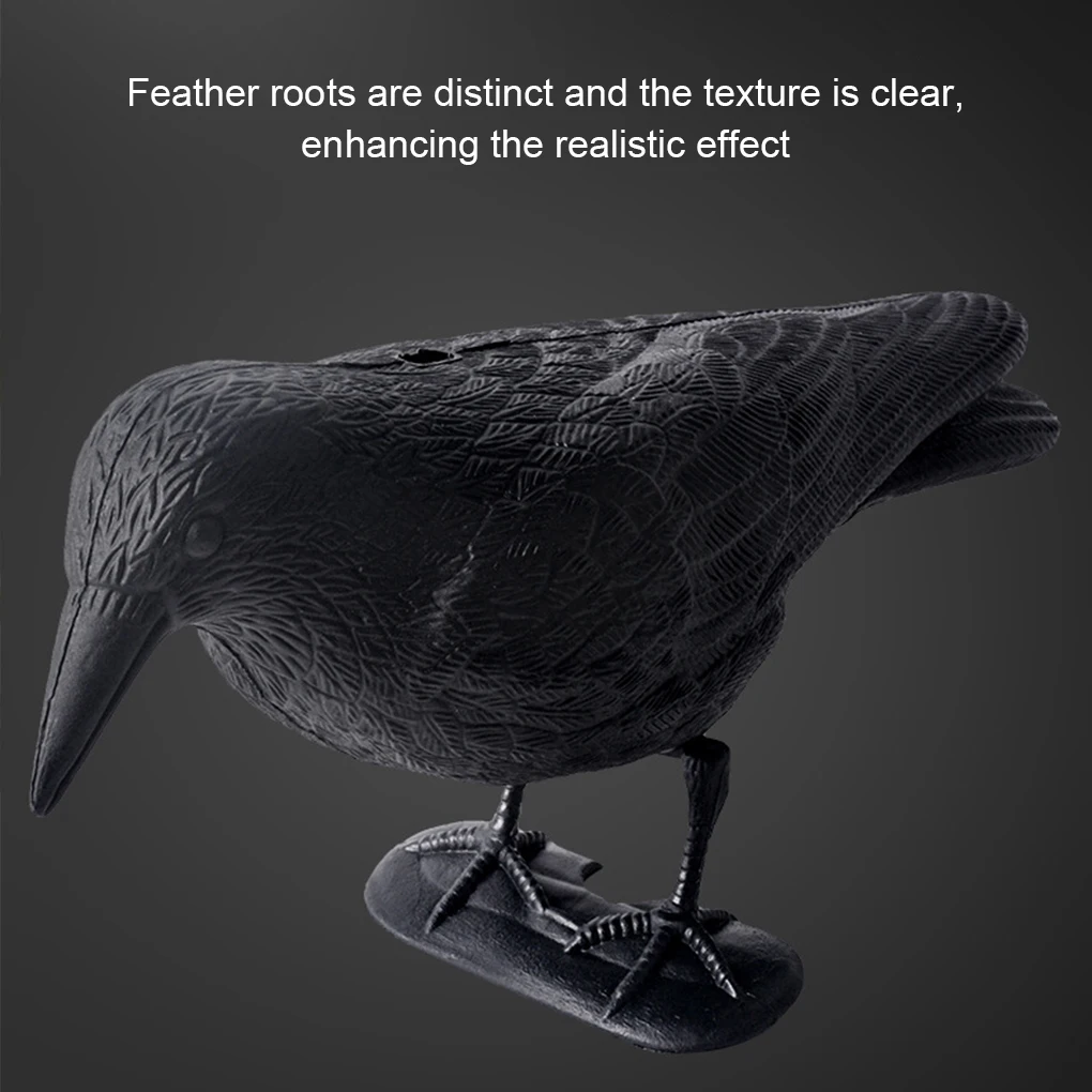 Realistic Halloween Black Crow Model Small Simulation Fake Bird Eye-catching Lightweight Home Decoration Animal Scary Toys