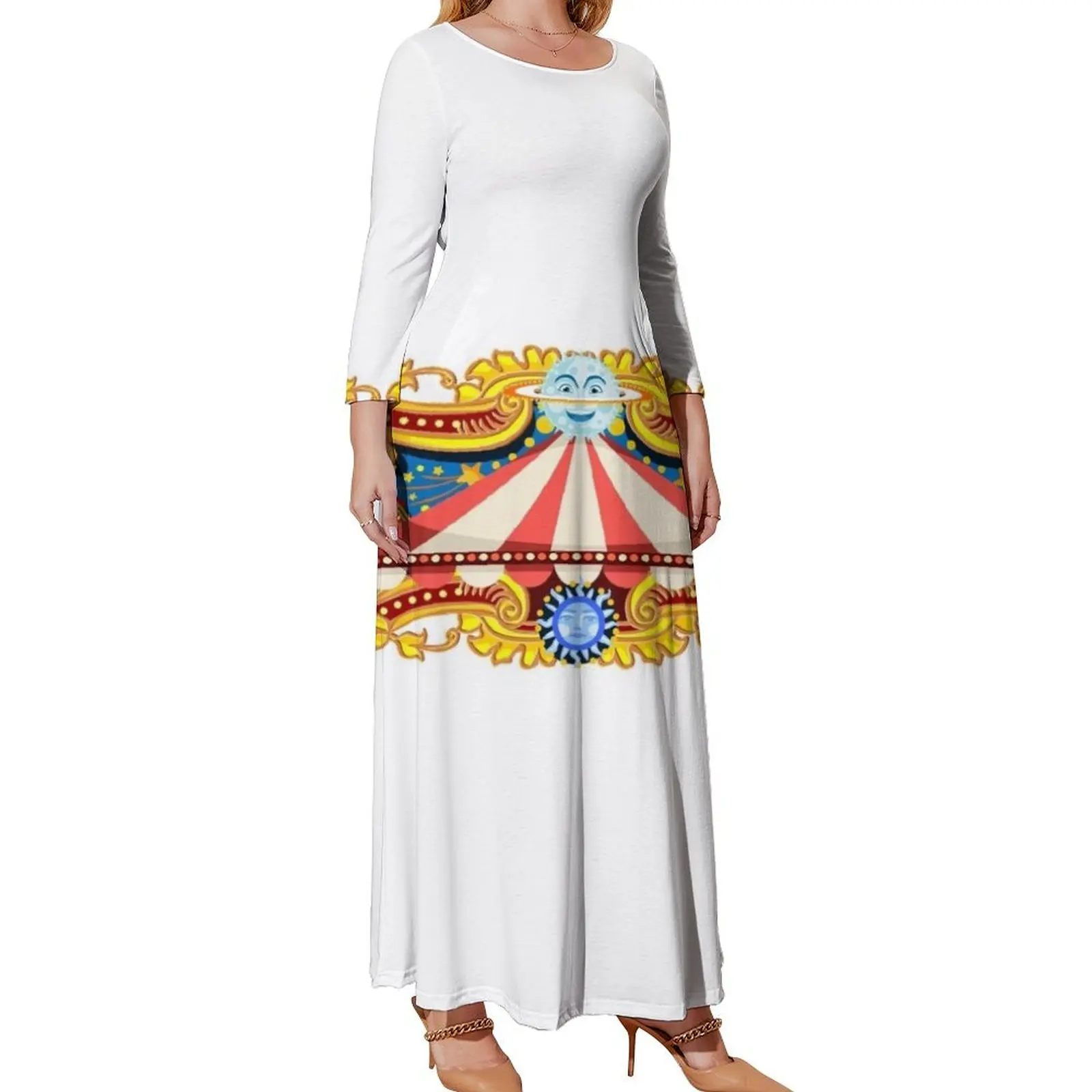 Carnaval Banner Circus Jurk Met Lange Mouwen Voor Vrouwen Zomer Vrouw Jurk Prom Kleding Prom