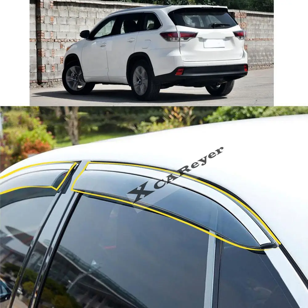 

For TOYOTA Highlander Kluger XU70 2015 2016 2017 2018 2019 2020 Car Sticker Plastic Window Glass Wind Visor Rain/Sun Guard Vent