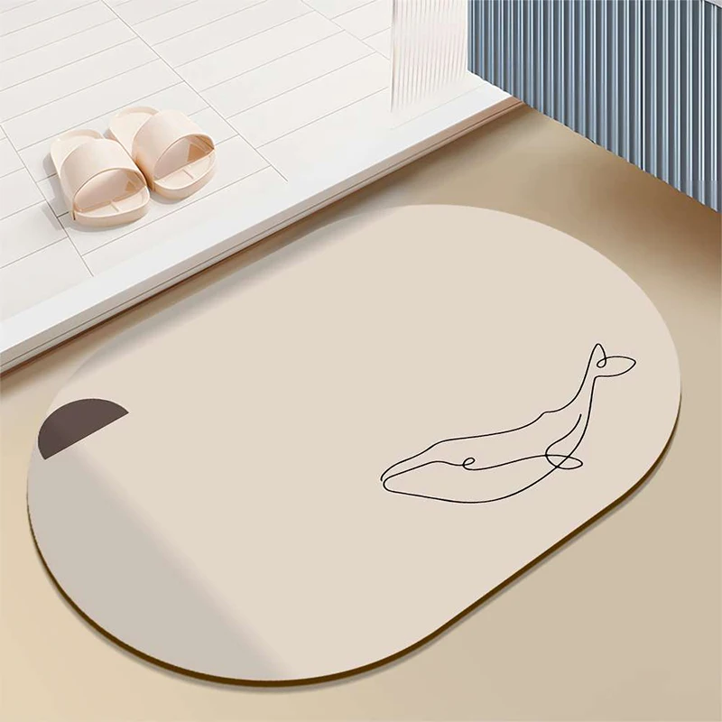 Japan JHMO Badezimmer Bodenmatte Tür Toilette weiche Kieselalgen Schlamm saugfähige Matte rutschfeste schnell trocknende Fußmatte Türmatte oval