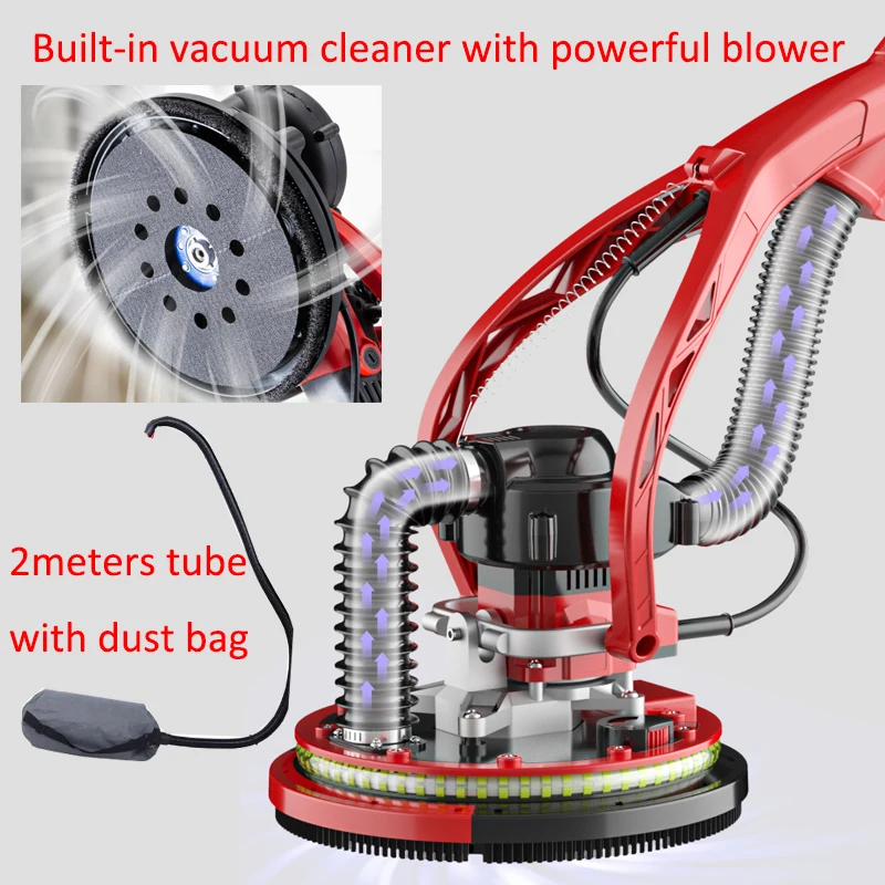 電気折りたたみ式乾式壁サンダー,ブラシレスモーター,研磨機,集塵,可変速度,220v-240v,900w