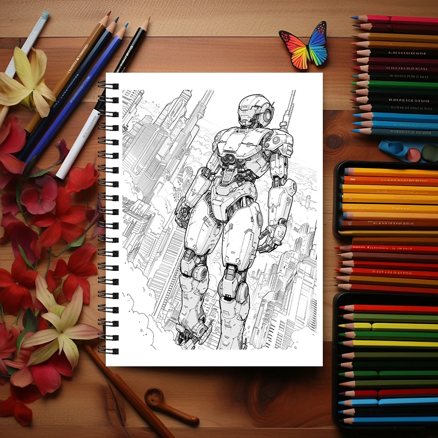 Machina Fury Coloring Book - 8.3x 11.2 Inch 22 Page Coloring Book - Helps Reduce Stress and Ease Emotions