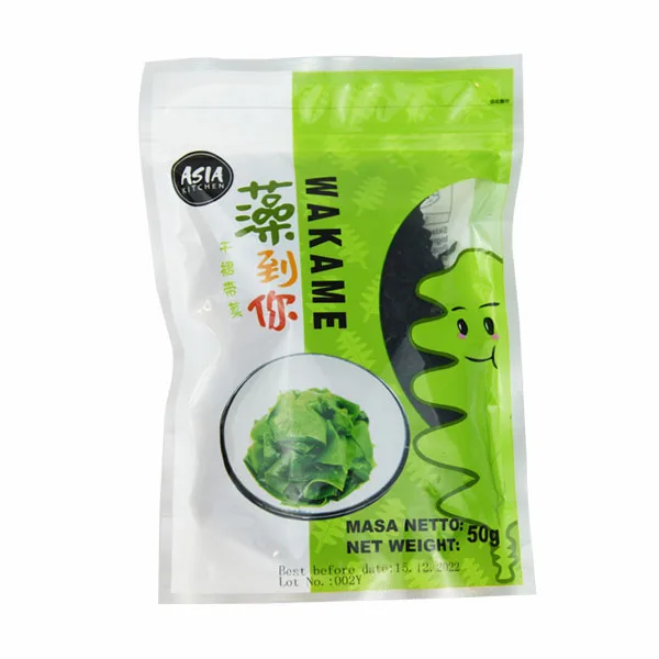 Algas secas de Wasabi Wakame, cocina asiática, 50g