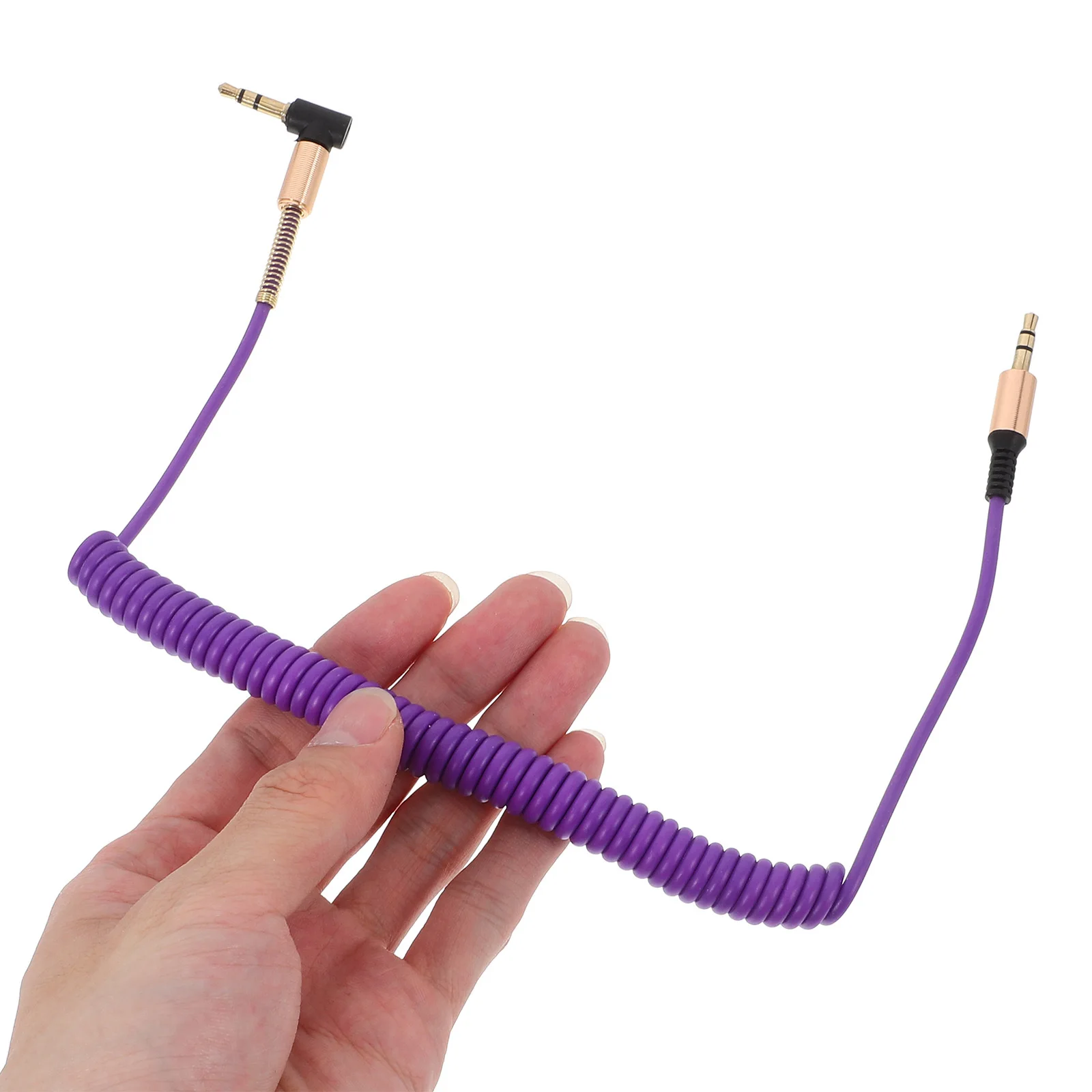 

4Pcs 3.5mm Male to Male Audio Aux Cable Angled Coiled Audio Cord Car Speaker Short Auxiliary Wire Stereo Cable