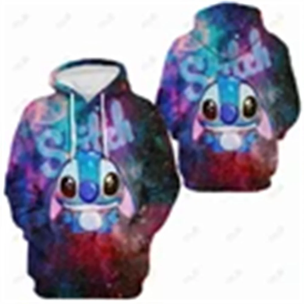 

Disney Stitch Print Hoodie para crianças, camisola de rua moda feminina, capuz casual solto, cosplay streetwear, pulôveres, novo