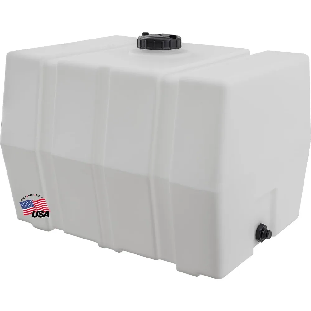 82123929 Horizontaler Wassertank mit quadratischem Reservoir, 100 Gallonen, hergestellt in den USA, Poly-Tank für Wasser und nicht brennbar