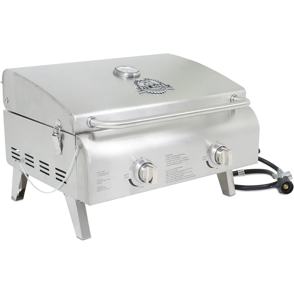 Grills 75275 Stainless Steel Two-Burner Portable Grill