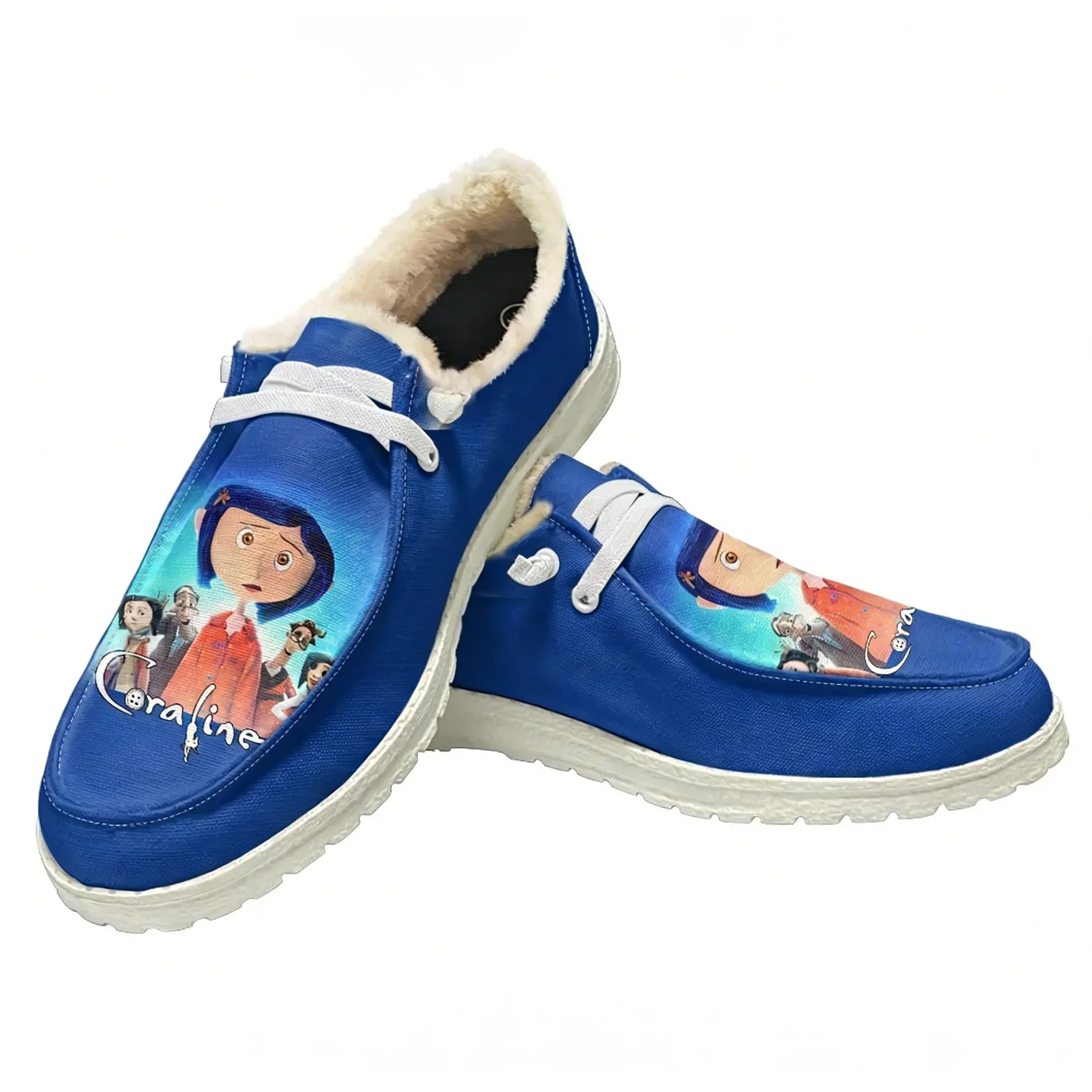 

Coraline Plush Flat Shoe Men Women Teenager Warm Shoe Indoor Outdoor High Quality Fashion Lightweight Shoes Customize Footwear