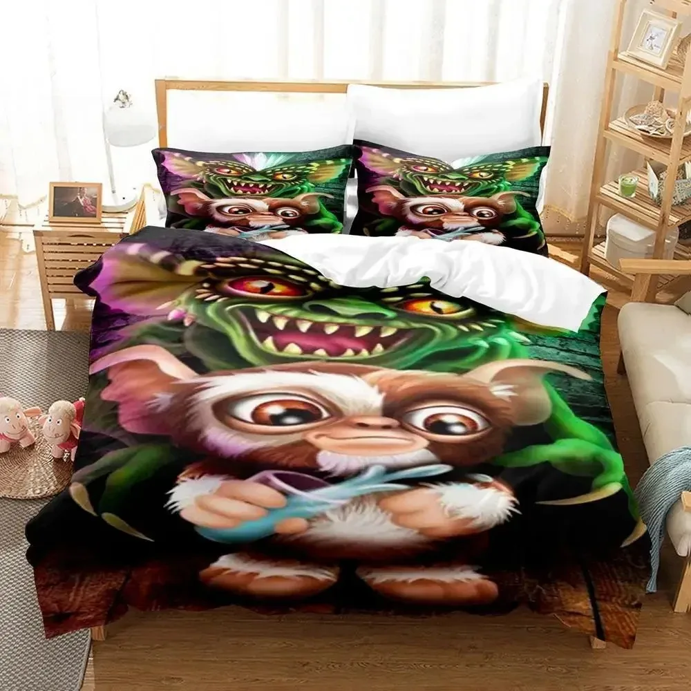 Gremlins conjunto de cama único gêmeo completo queen king size conjunto adulto criança quarto capa edredão conjuntos 3d impressão anime folha conjunto