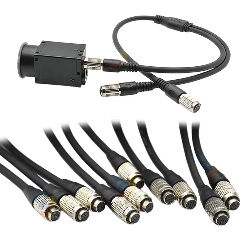 HRS 8 Pin Camera Connector Compatible Avaiton Plug Socket HIROSE HR25-7TP-8S/P HR25-7TR-8S/P Connector Triggers Wiring Harness