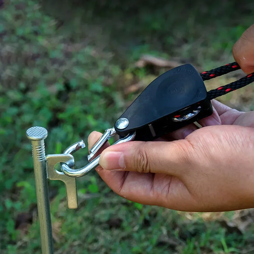 Metal Pulley Rope Adjustment Canopy Rope Lanyard Lighting Lift Outdoor Reflector Clip Rope Hanger Smooth Movement