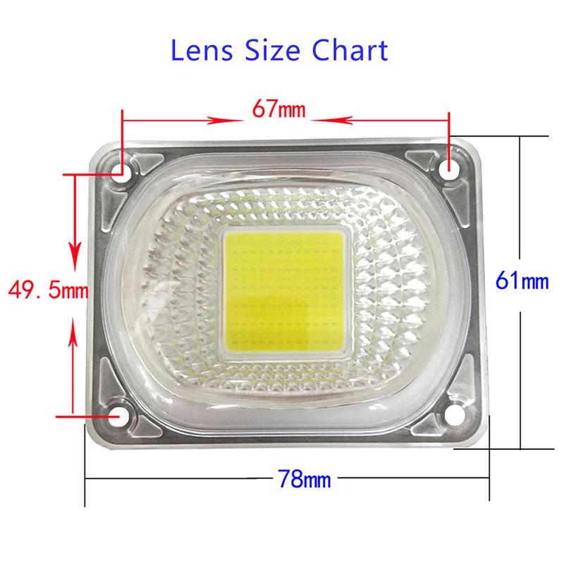 1 Satz LED Cob Chip Matrix mit Linsen reflektor für 50W Spotlight Flutlicht quelle Außen licht Chip Lampe DIY Flutlicht