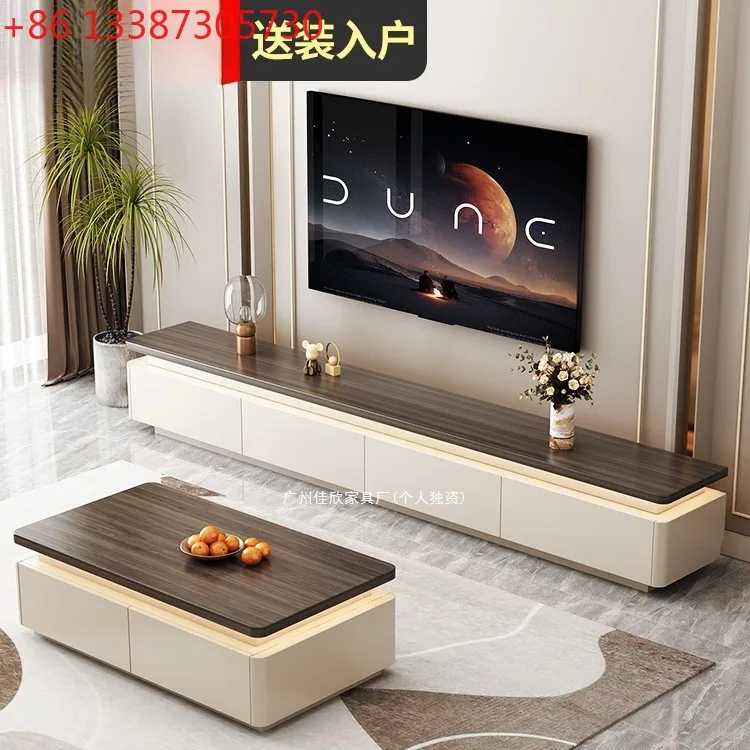 

New light strip light luxury TV cabinet living room feeling floor-to-ceiling home