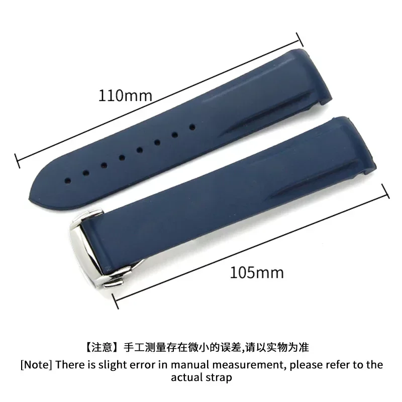 Watch Strap for Omega Haima Super Silicone Watch Strap Men's Ocean Universal Fold Buckle Comfortable Flexible Rubber 20 22mm