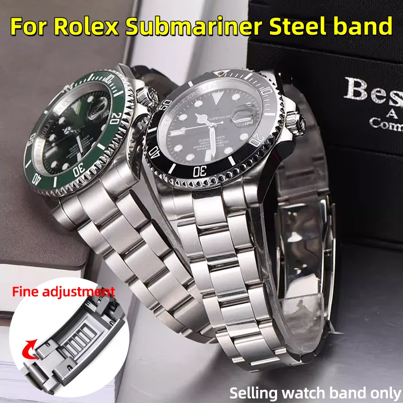 

Браслет Oyster из нержавеющей стали для часов Rolex Submariner, Daytona, Yacht-Master, GMT, металлический ремешок с застежкой Glide Lock, 20 мм, 21 мм