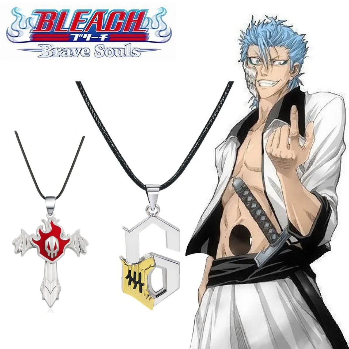 

Death Necklace Anime Periphery Ten Blades Sixth 6th Pendant Cartoon Grimjoh Jaka Jack logo keychain Pendant Halloween gift