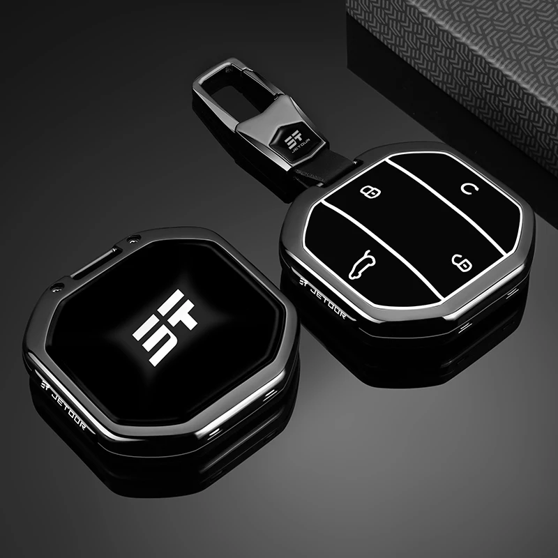 Car Key Case For Chery Jetour T1 T2 Traveller I-DM Remote Key Cover T10 Freedom Zinc Alloy Full Protection Car Accessories