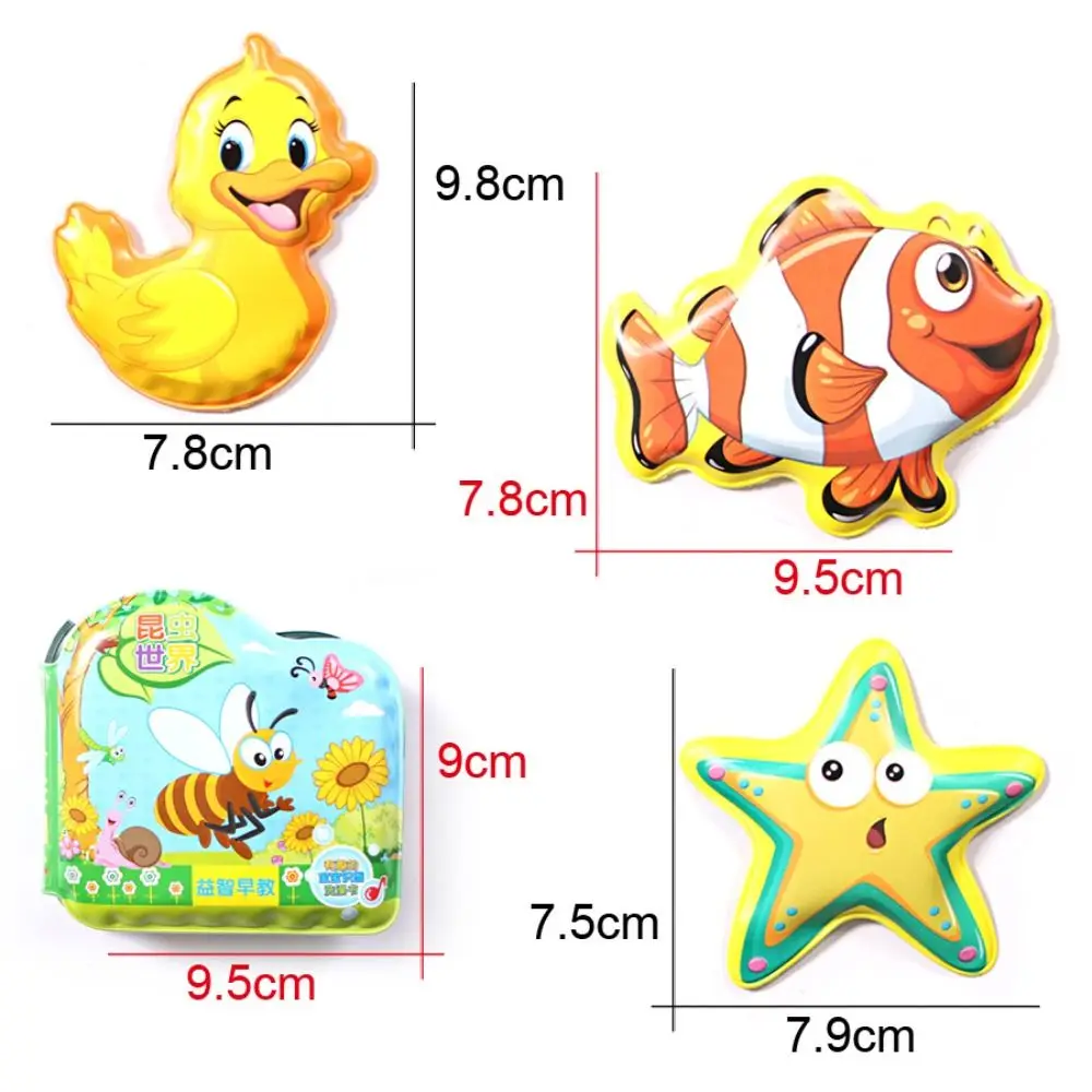 Color Changing Waterproof Bathroom Books Waterproof Reusable Floating Cloth Book Cartoon Soft Water Bathroom Toys Baby