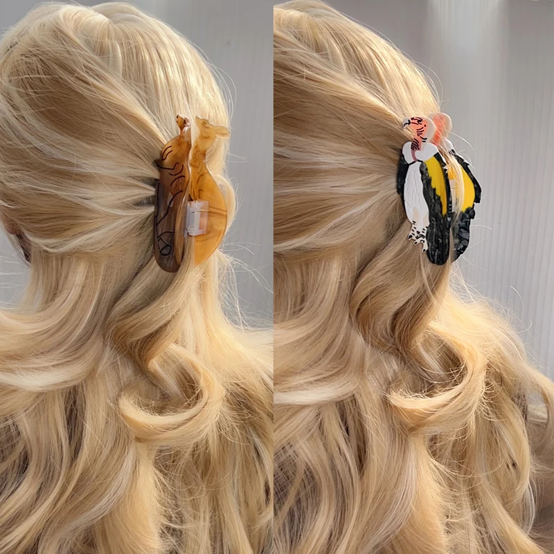 

Girls Hair Clip Whale Headed Stork Simulation Realistic Eagle Kangaroo Shark Clip Personalized Fashionable Niche Hair Accessory