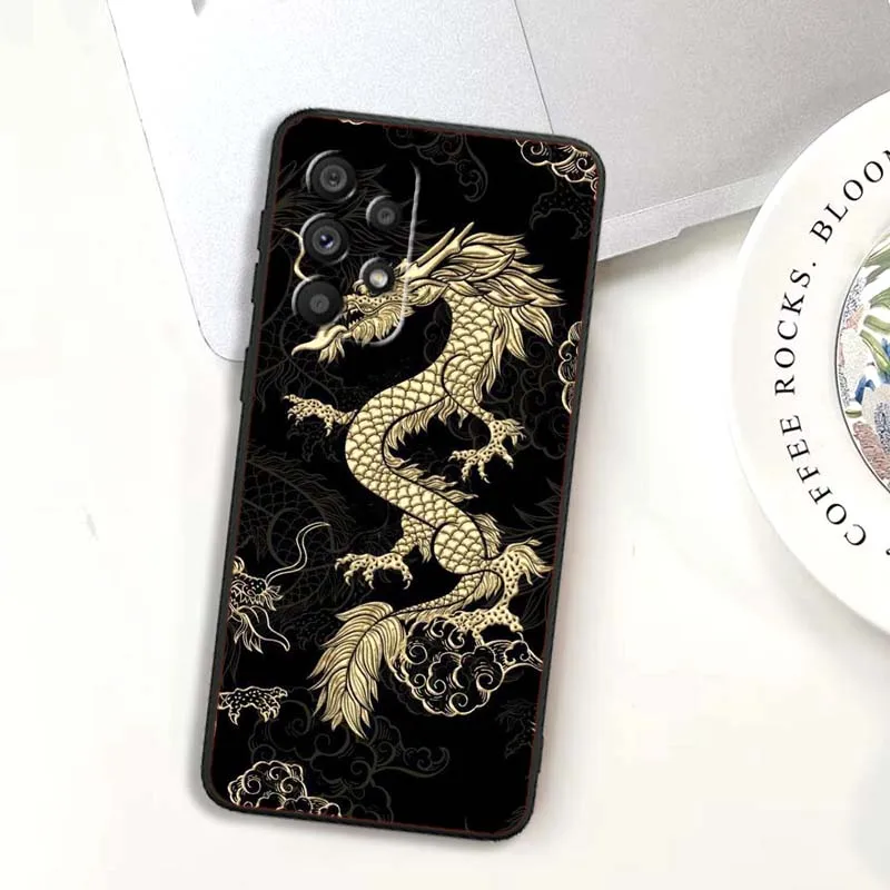 Anime Dragon Design For Samsung A73 A72 A71 A55 A54 A53 A52 A51 A13 A22 A16 A15 A12 A14 A26 A07 5G Black Phone Case view 6