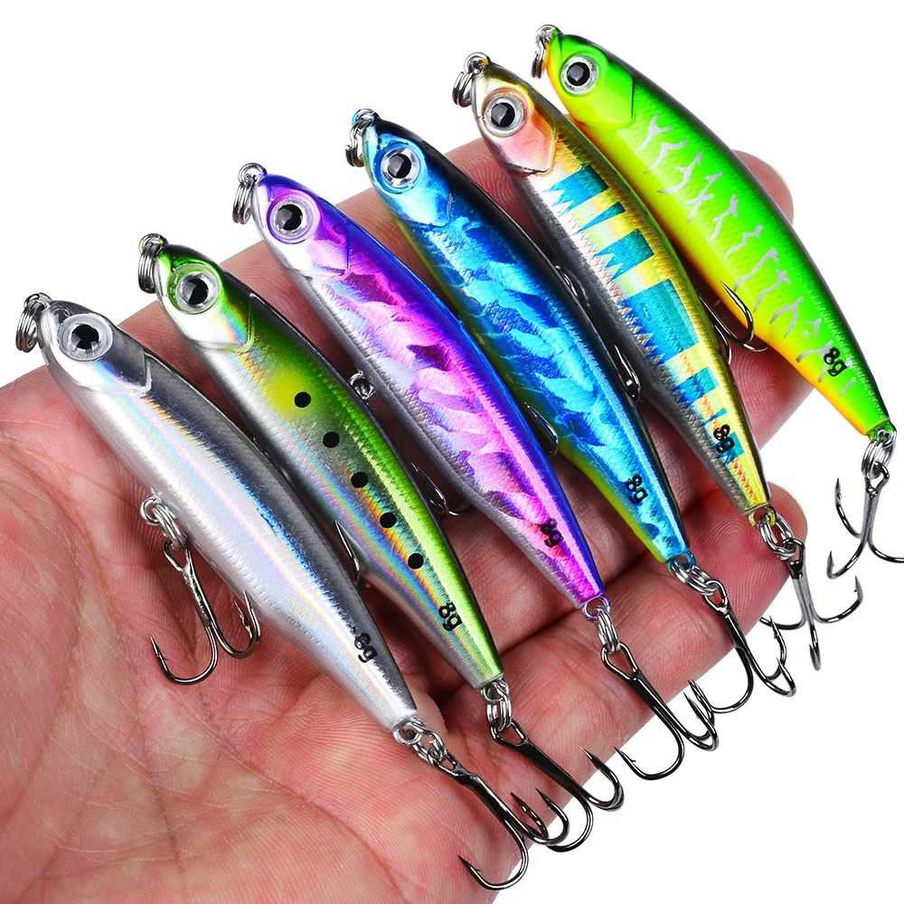 

1pcs Fishing Lure 3.5g-8g Hard Artificial Sinking VIB Lure 6 Color Minnow Crankbait Fishing Bait Perch 12#-8# Treble hook dw625
