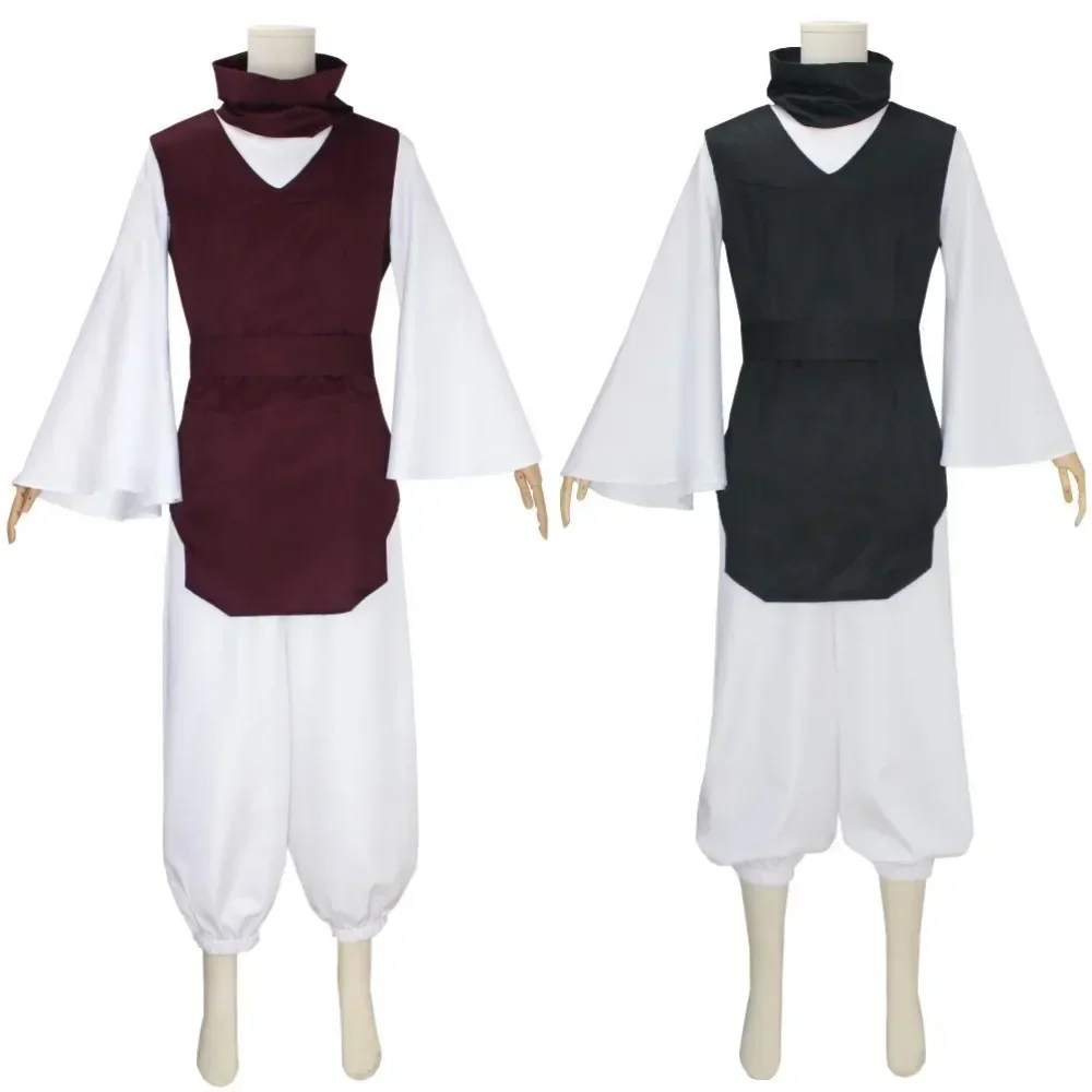 

Halloween Long Sleeve Anime Cosplay Set Waistcoat Neckpiece Belt White Stretch Pants Outfit In Stock