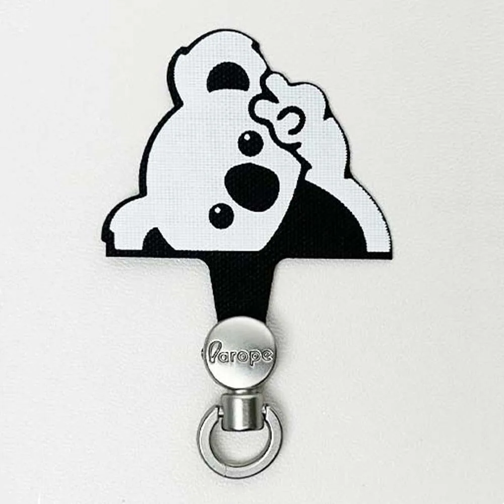

Cartoon Panda Phone Tether Tab 360 Rotatable Detachable Mobile Phone Gasket Safety Connecter Metal Ring Cellphone Lanyard Patch