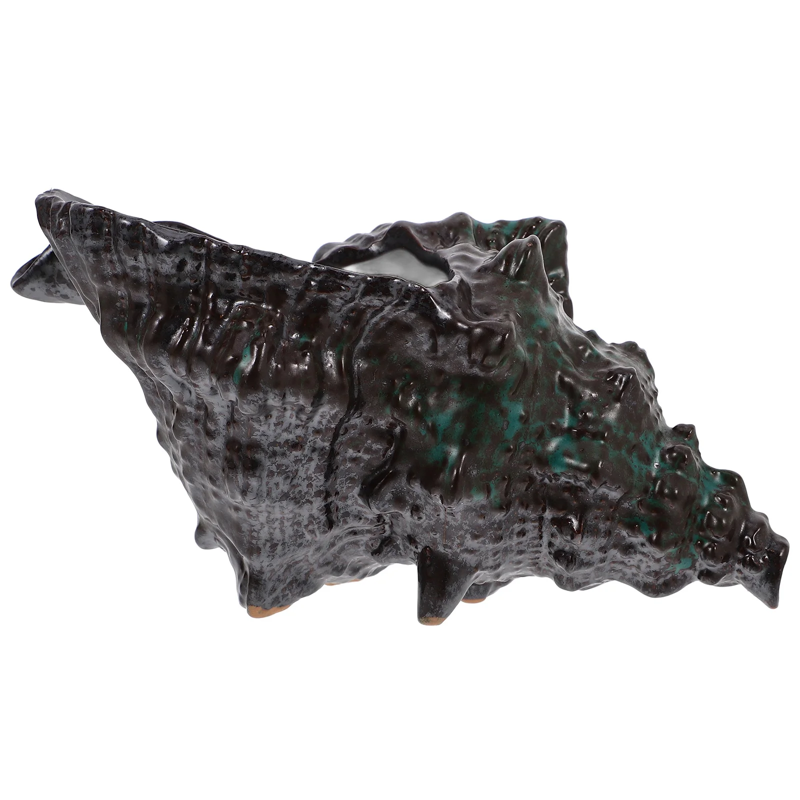 

Conch Water Fountain Outdoor Indoor Ceramic Garden Decor Patio Landscaping Feature DIY Water Flow Ornament for Aquarium