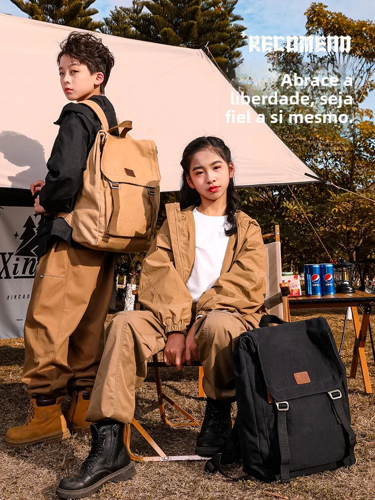 large-capacity-canvas-children's-backpack-double-shoulder-bag-for-school-travel-suitable-for-primary-and-secondary-school-stu