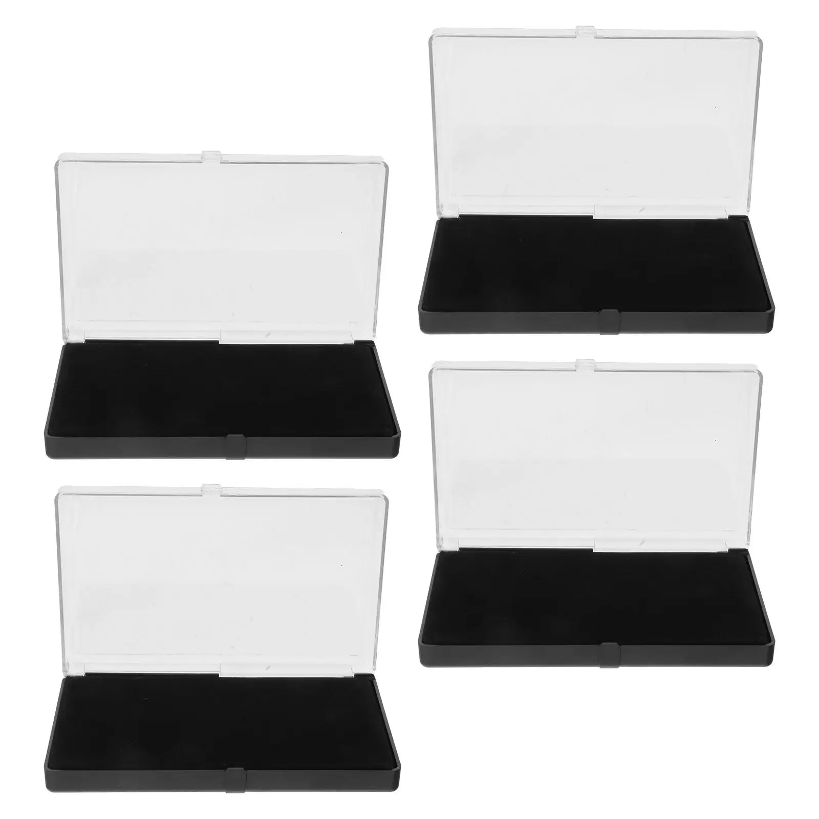 

4Pcs Pin Badge Display Box Flip Lined Plastic Jewelry Organizer Storage Case Travel Pin Badge Holder Medal Display