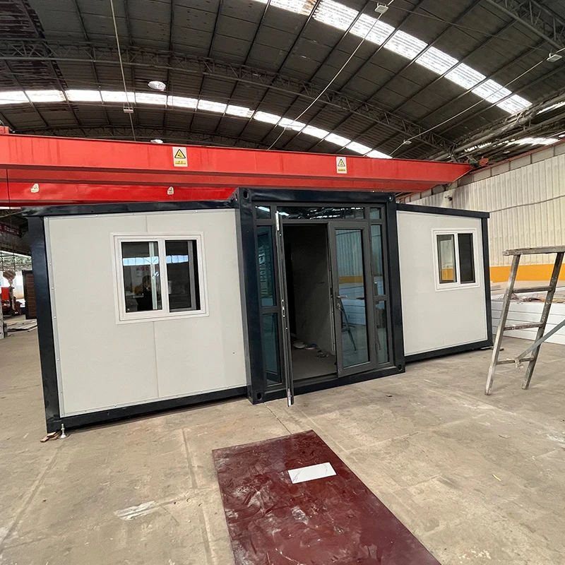 غرفة قابلة للطي حاوية قابلة للتوسيع منزل متنقل صغير 20 قدم 40 قدم شرفة منزل جاهز سقف فولاذي 2 3 4 5 غرفة نوم