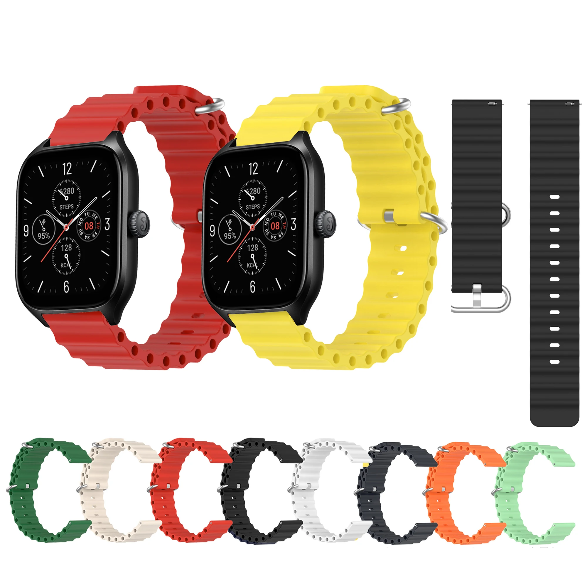 

20mm Ocean Silicone Strap Band For Huami Amazfit Bip3 Bip U GTS2 GTS4 Mini GTS3 GTS2e Neo GTS 2 3 4 2e Bracelet Sport Wristband