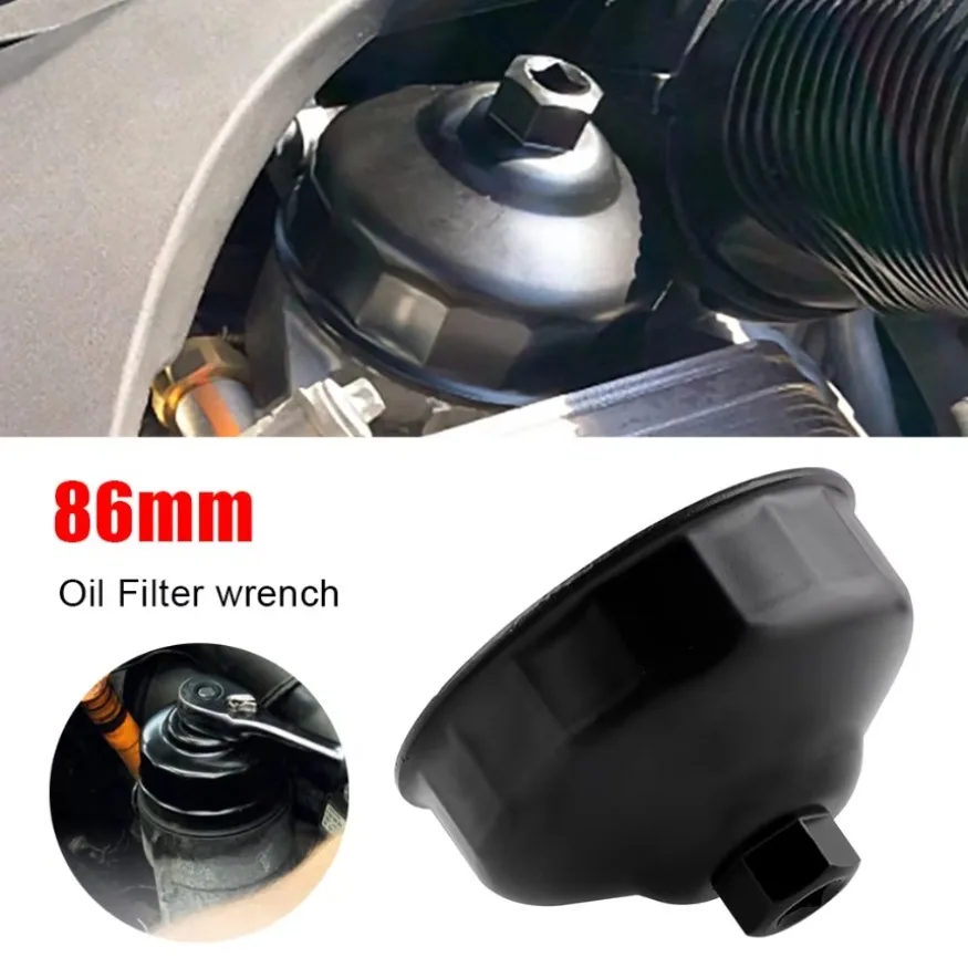 Oil Filter Wrench 86mm 18 Flutes Oil Filter Cap Removal Socket Tool Aluminum Alloy Filter Housing Cap Removal Tool Fit for BMW