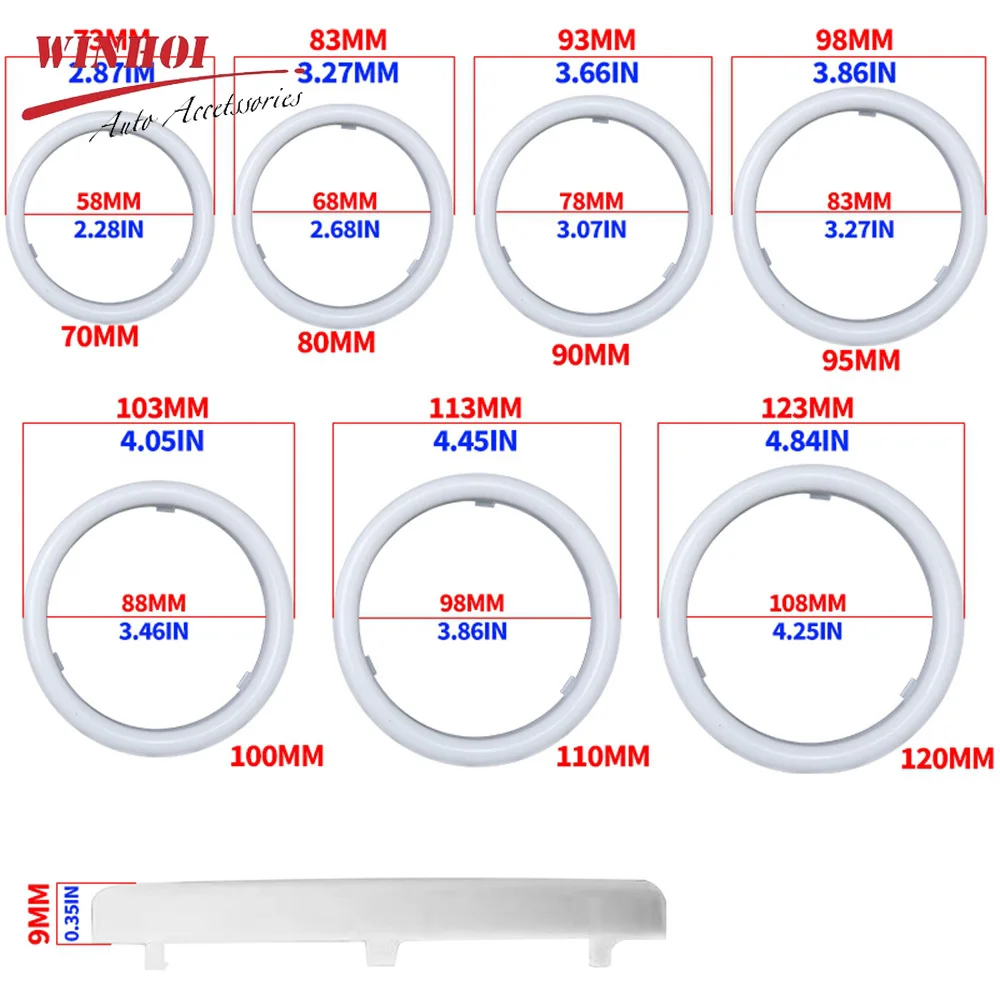 Dynamic Cotton RGB Angel Eyes Haro Ring APP Control  60mm 70mm 80mm 90mm 100mm 110mm 120mm DRL Led Headlights Projector